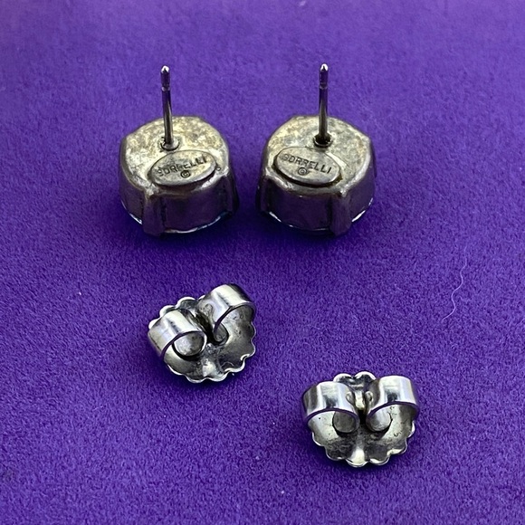 💛 Vintage Sorrelli 10mm Blue Crystal Stud Earrings - Picture 3 of 5